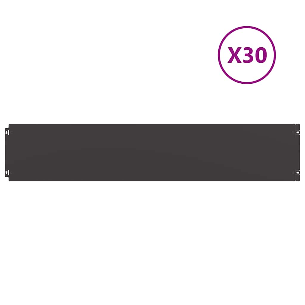 vidaXL Bordures de pelouse 30 pcs noir 20x103 cm acier laminé à froid