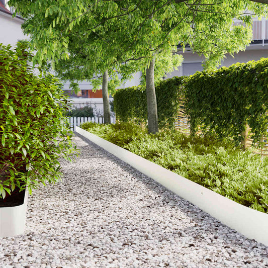 vidaXL Bordures de pelouse 30 pcs blanc 20x103 cm acier laminé à froid