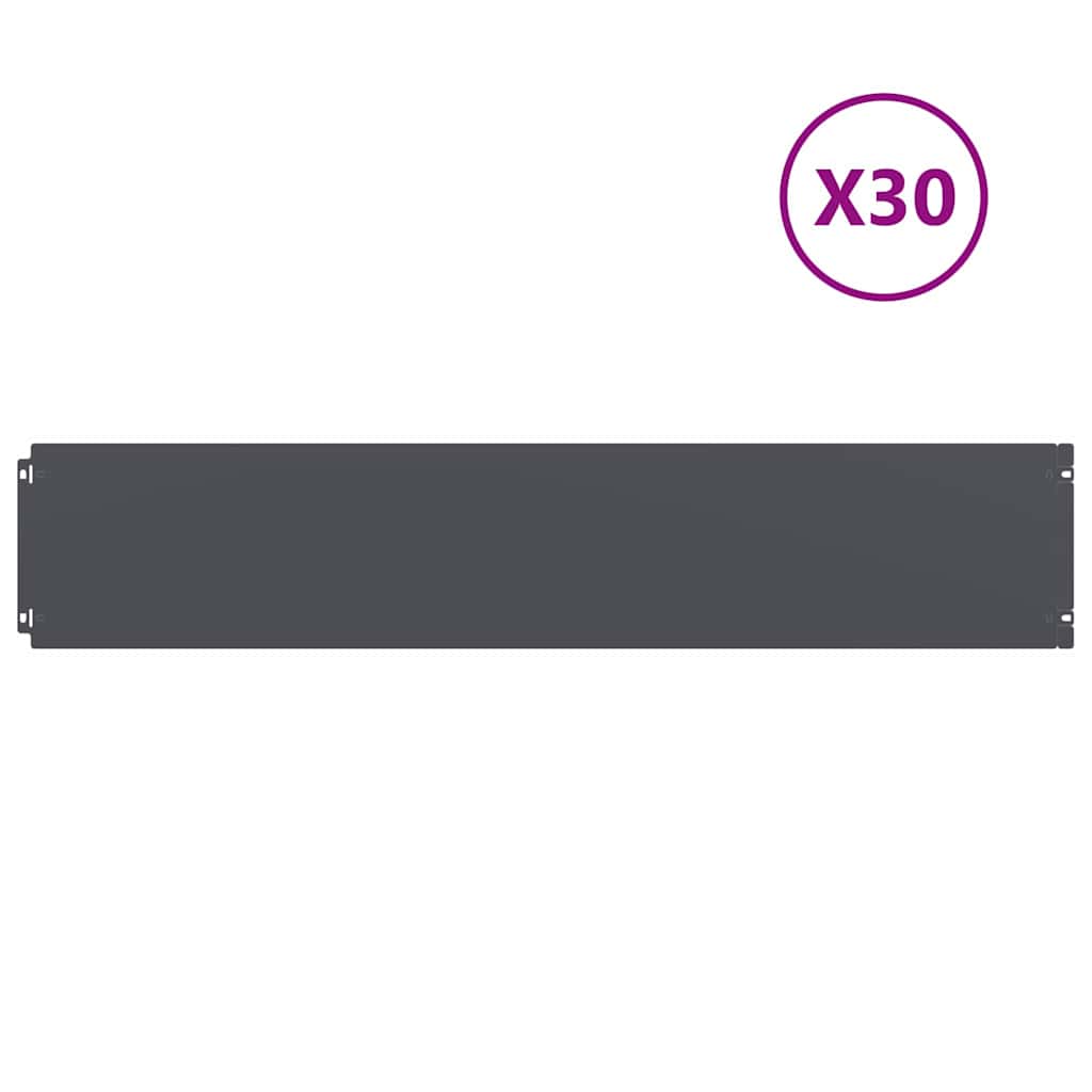 vidaXL Bordures pelouse 30pcs anthracite 20x103cm acier laminé à froid