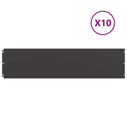 vidaXL Bordures de pelouse 10 pcs noir 25x103 cm acier laminé à froid