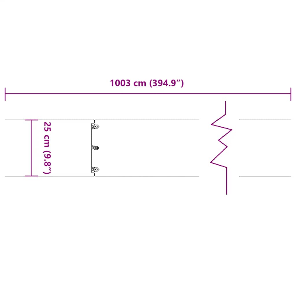 vidaXL Bordures de pelouse 10 pcs noir 25x103 cm acier laminé à froid