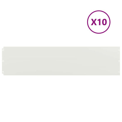 vidaXL Bordures de pelouse 10 pcs blanc 25x103 cm acier laminé à froid