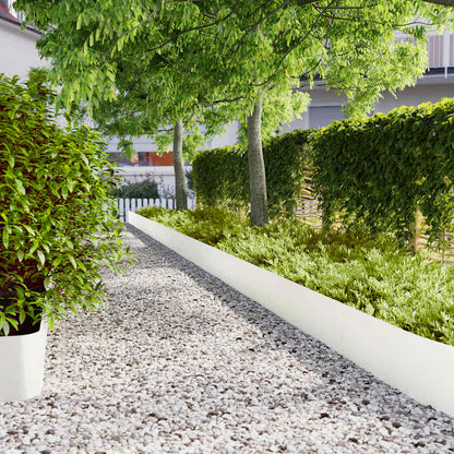 vidaXL Bordures de pelouse 10 pcs blanc 25x103 cm acier laminé à froid