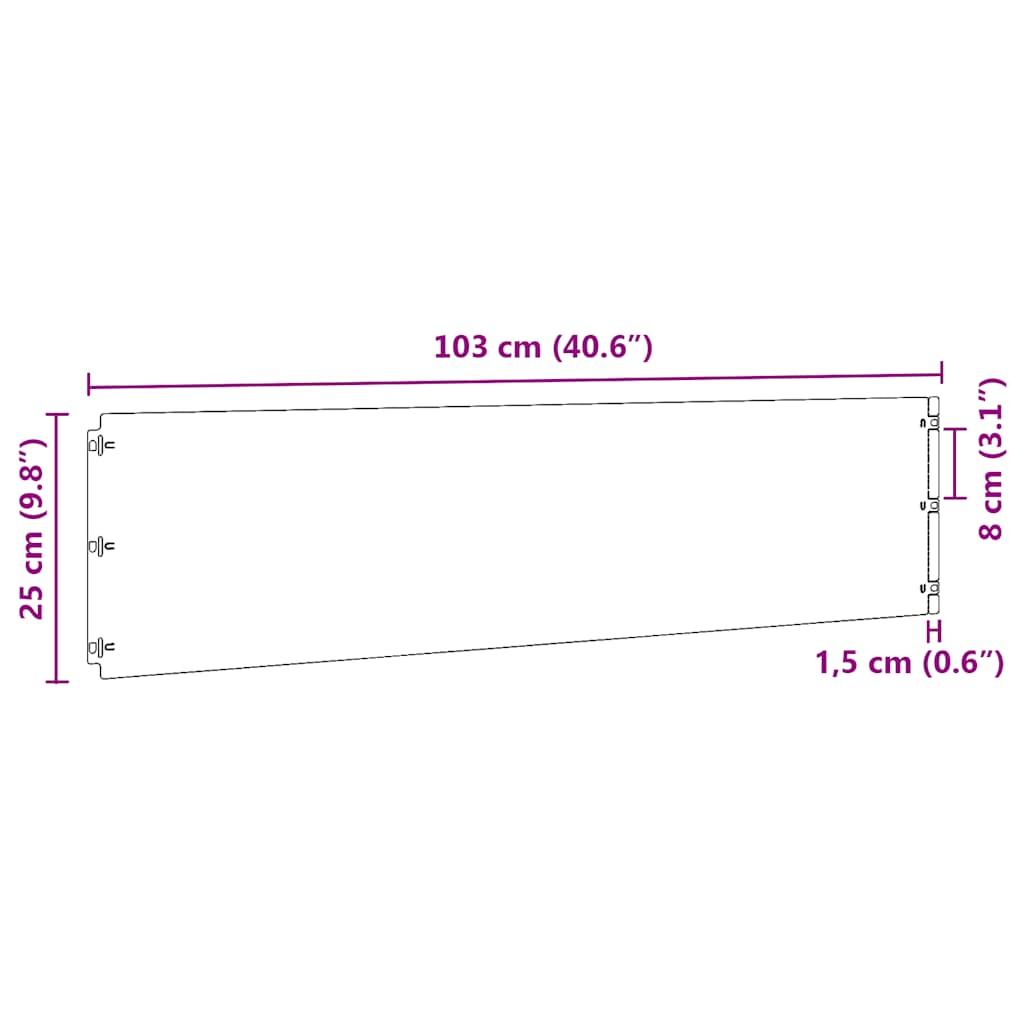 vidaXL Bordures pelouse 10pcs anthracite 25x103cm acier laminé à froid