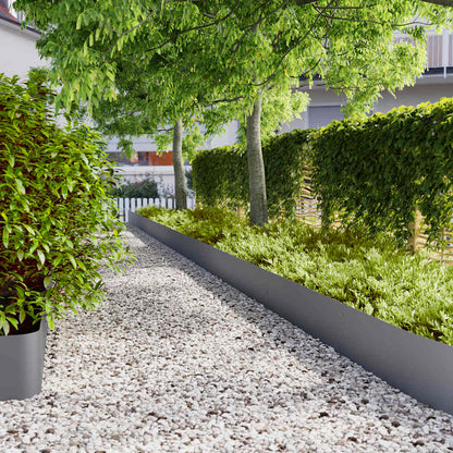 vidaXL Bordures pelouse 10pcs anthracite 25x103cm acier laminé à froid