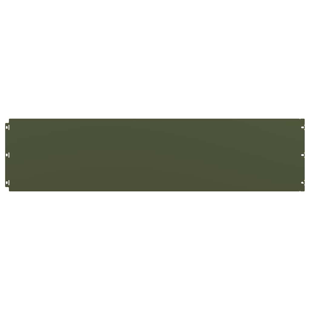 vidaXL Bordures pelouse 10pcs vert olive 25x103cm acier laminé à froid
