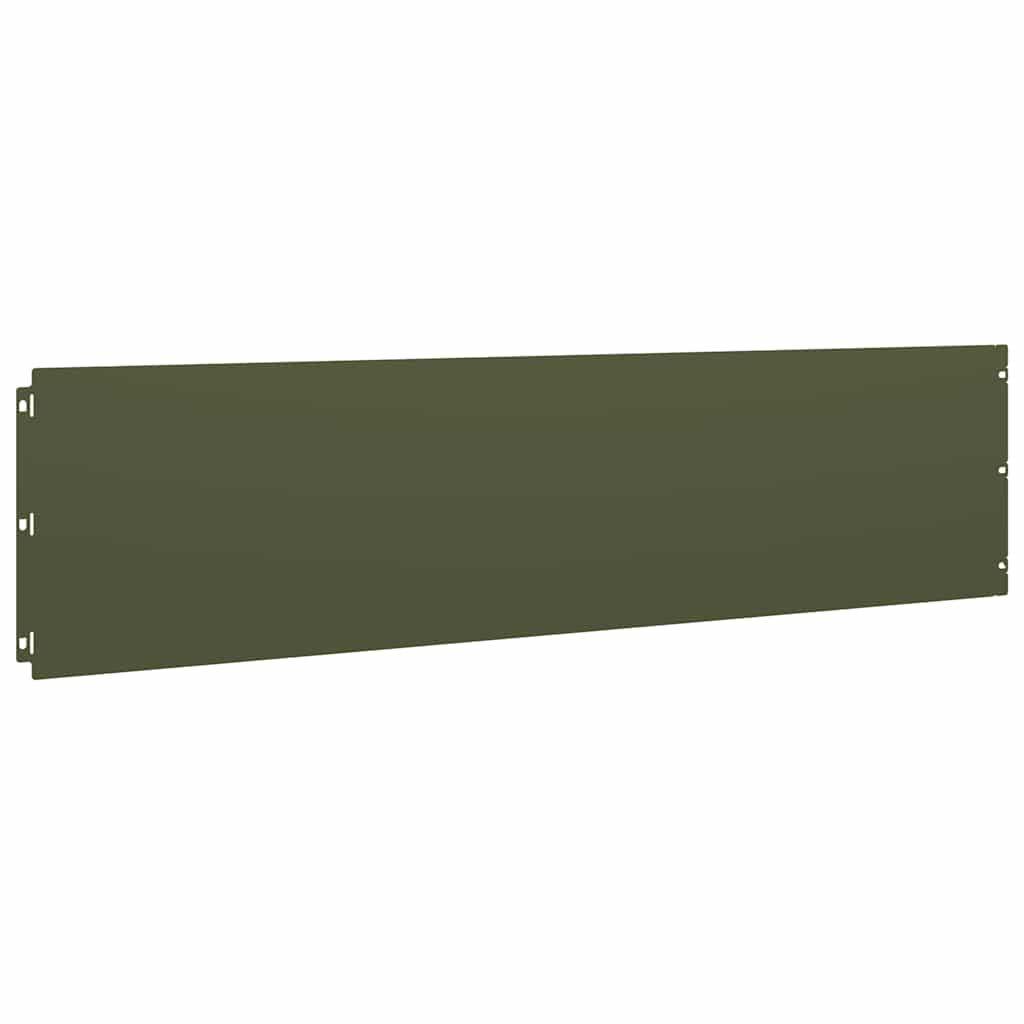 vidaXL Bordures pelouse 10pcs vert olive 25x103cm acier laminé à froid