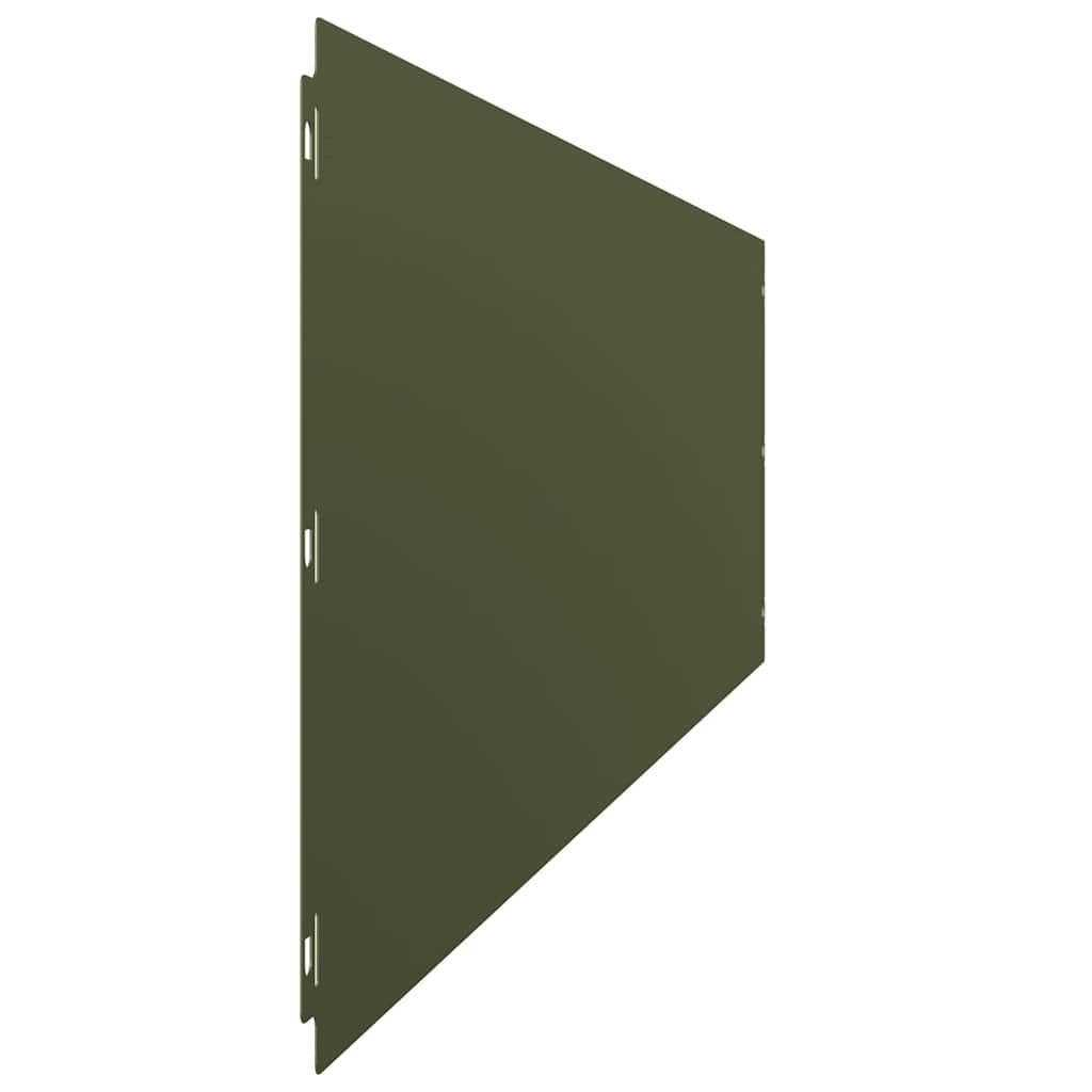 vidaXL Bordures pelouse 10pcs vert olive 25x103cm acier laminé à froid