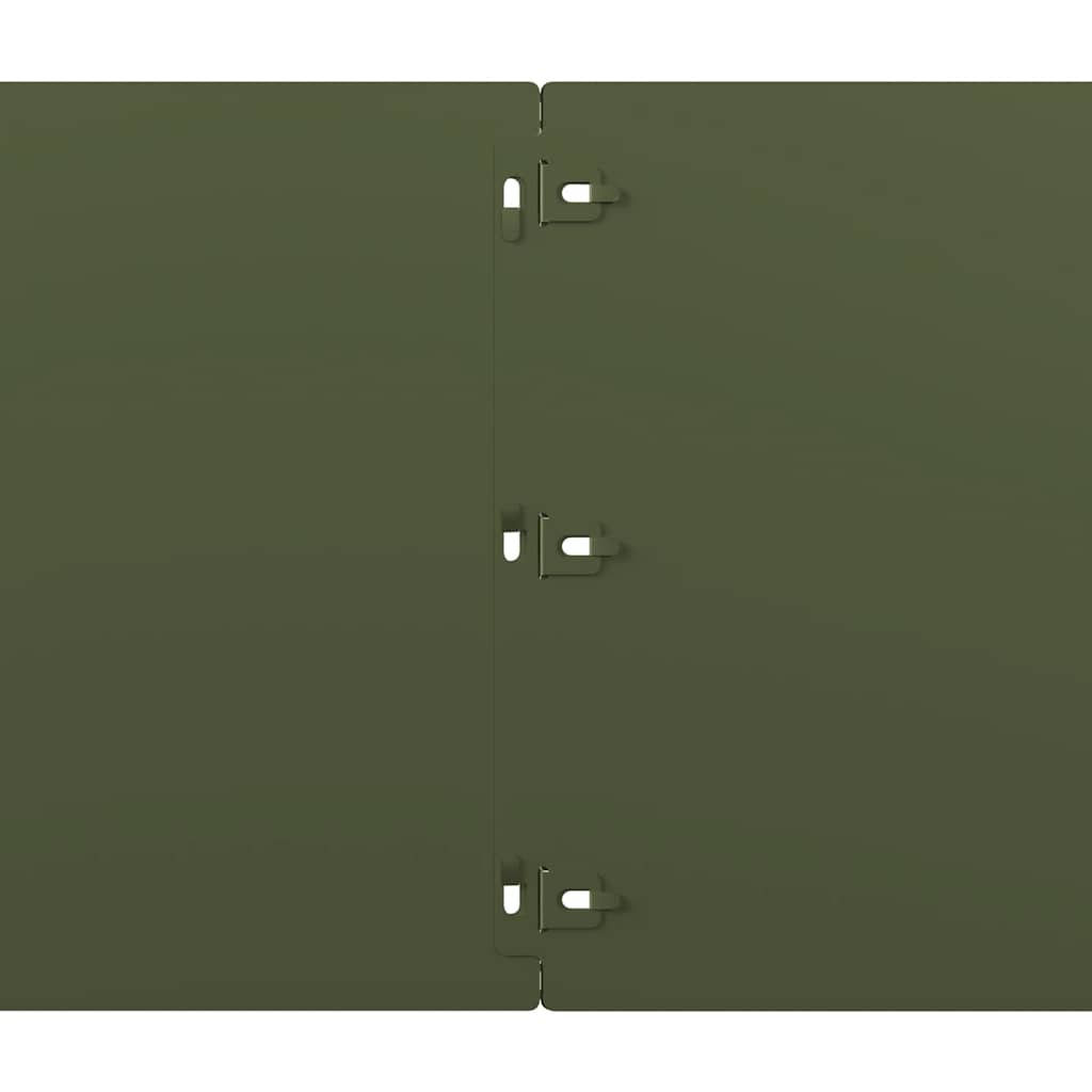 vidaXL Bordures pelouse 10pcs vert olive 25x103cm acier laminé à froid