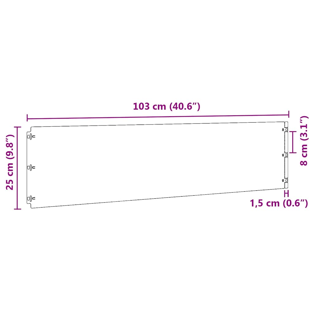 vidaXL Bordures pelouse 10pcs vert olive 25x103cm acier laminé à froid