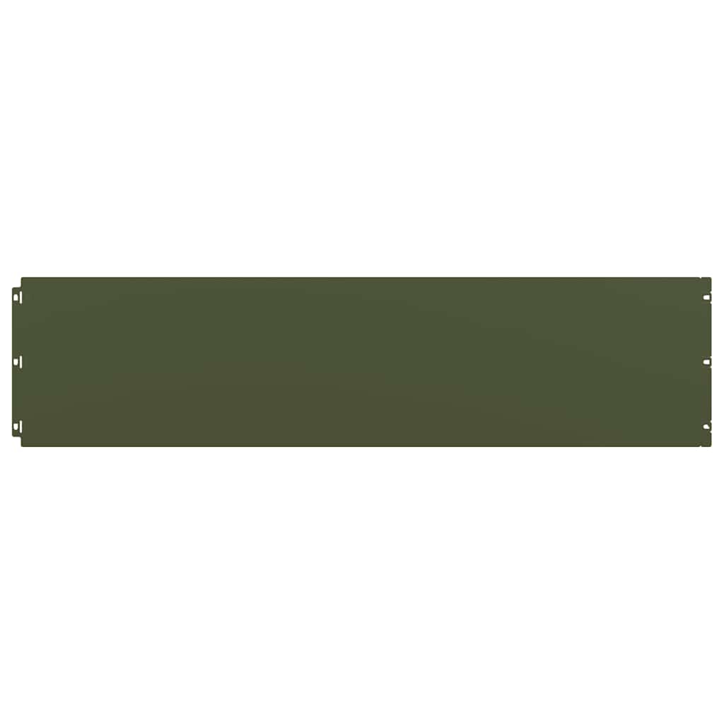 vidaXL Bordures pelouse 20pcs vert olive 25x103cm acier laminé à froid