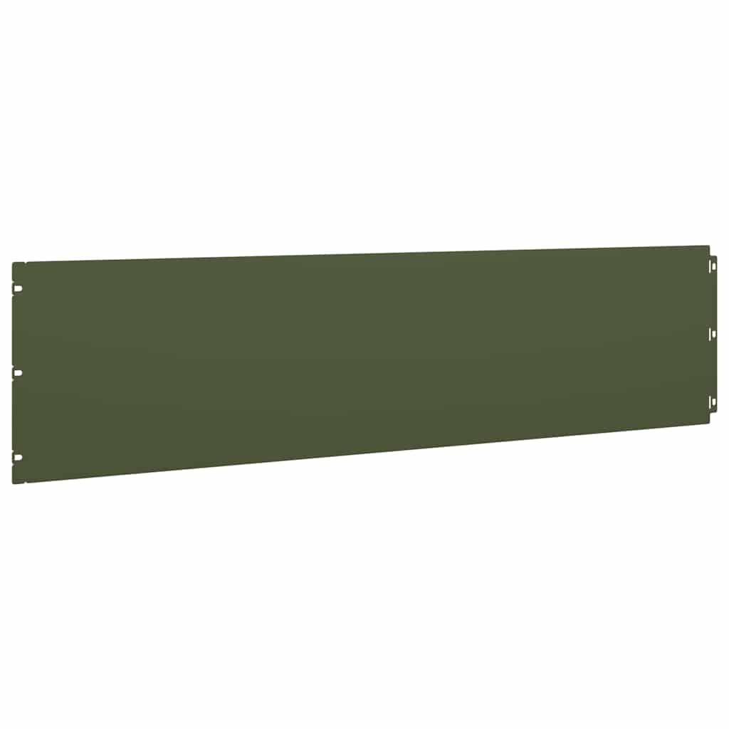 vidaXL Bordures pelouse 20pcs vert olive 25x103cm acier laminé à froid