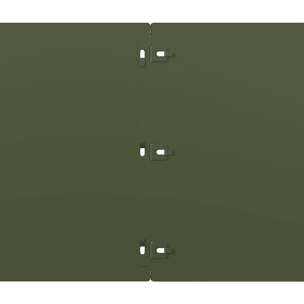 vidaXL Bordures pelouse 20pcs vert olive 25x103cm acier laminé à froid