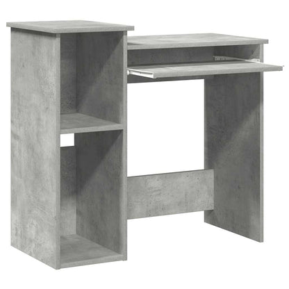 vidaXL Bureau avec étagères gris béton 84x40x78 cm bois d'ingénierie