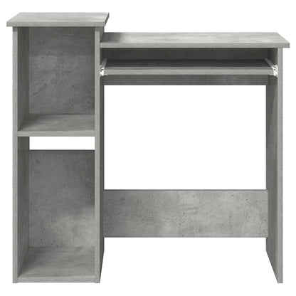 vidaXL Bureau avec étagères gris béton 84x40x78 cm bois d'ingénierie