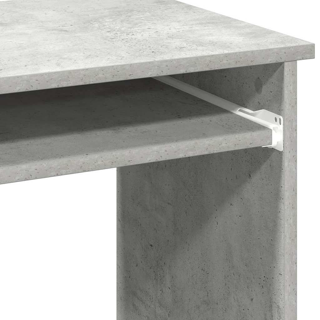 vidaXL Bureau avec étagères gris béton 84x40x78 cm bois d'ingénierie