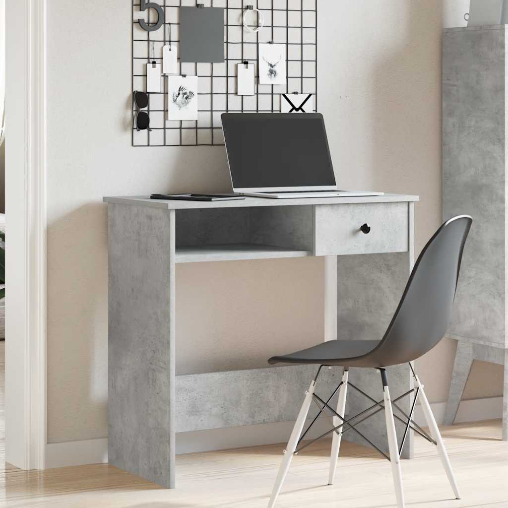 vidaXL Bureau Gris béton 80x40x75 cm Aggloméré