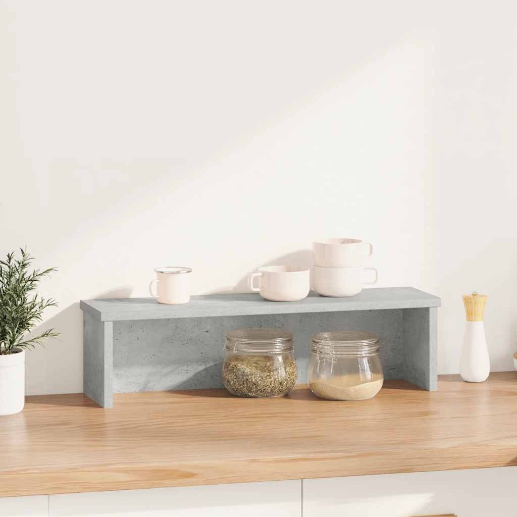 vidaXL Étagère de cuisine empilable gris béton 50x15x16 cm