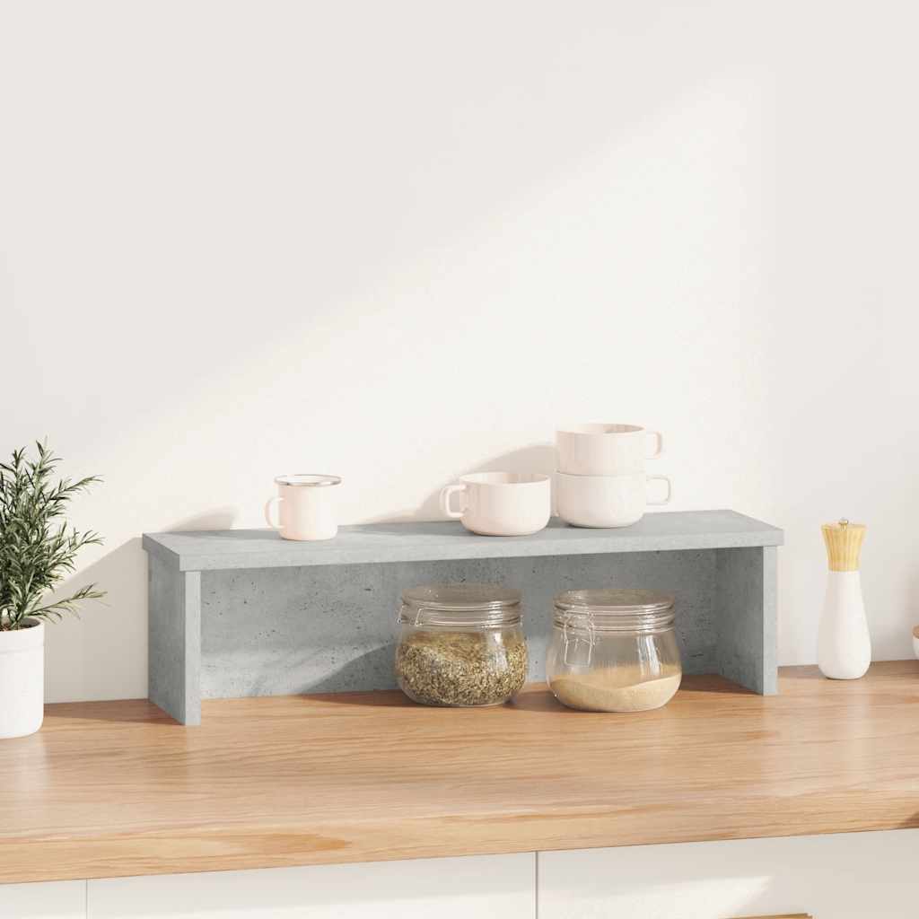 vidaXL Étagère de cuisine empilable gris béton 60x15x16 cm