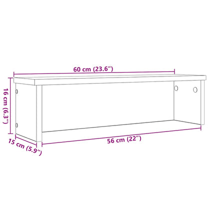 vidaXL Étagère de cuisine empilable gris béton 60x15x16 cm