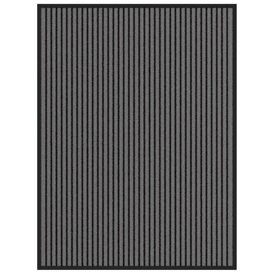vidaXL Paillasson noir et gris à rayures 90x120 cm