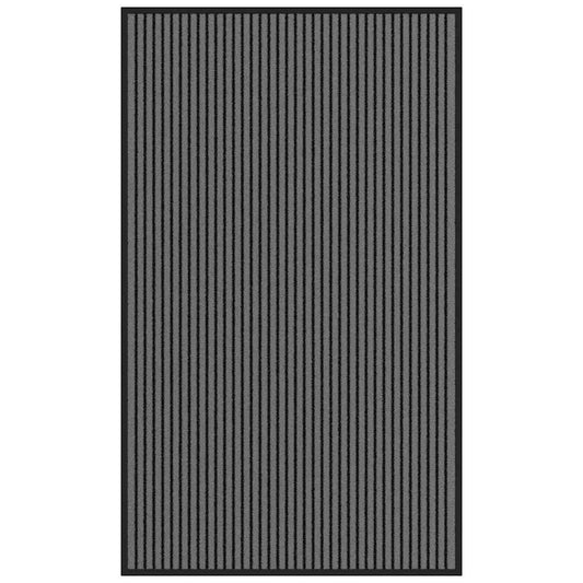 vidaXL Paillasson noir et gris à rayures 90x150 cm