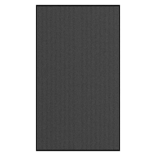 vidaXL Paillasson noir et gris à rayures 115x200 cm
