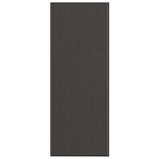 vidaXL Paillasson noir et gris à rayures 115x300 cm