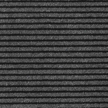 vidaXL Paillasson noir et gris à rayures 115x300 cm