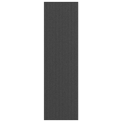 vidaXL Paillasson noir et gris à rayures 115x400 cm