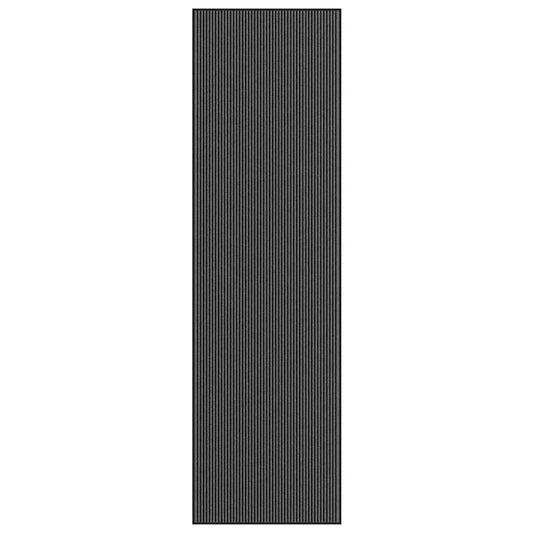 vidaXL Paillasson noir et gris à rayures 115x400 cm