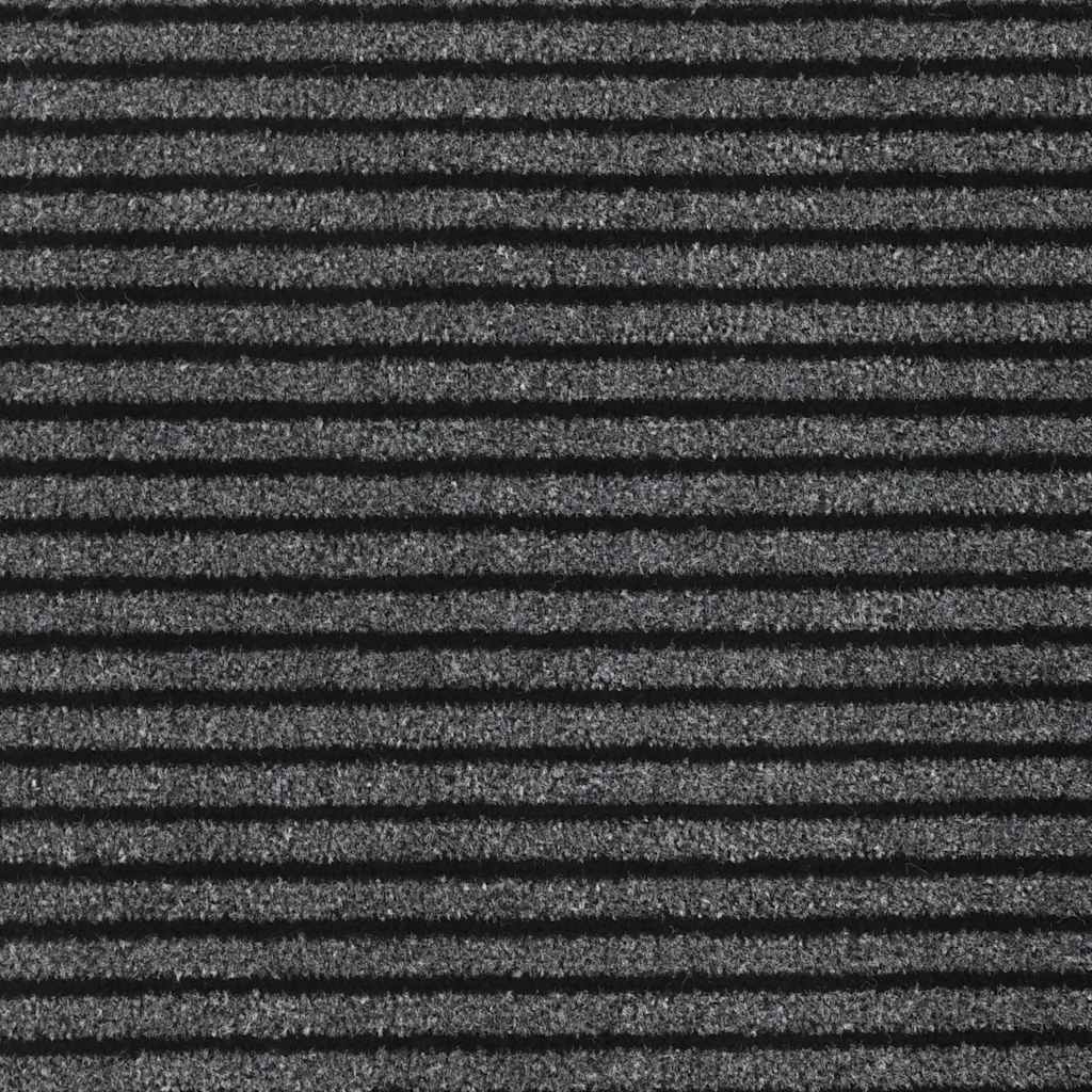 vidaXL Paillasson noir et gris à rayures 115x500 cm