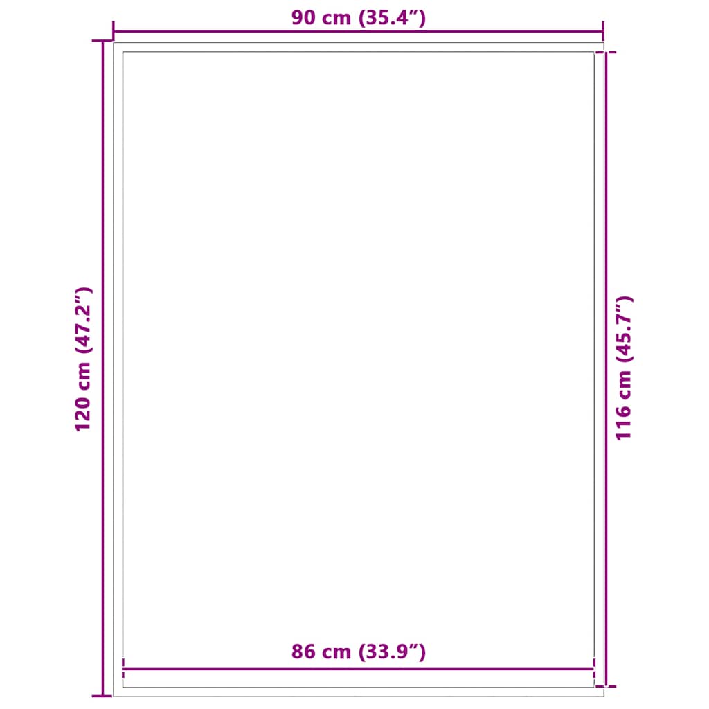 vidaXL Paillasson gris 90x120 cm