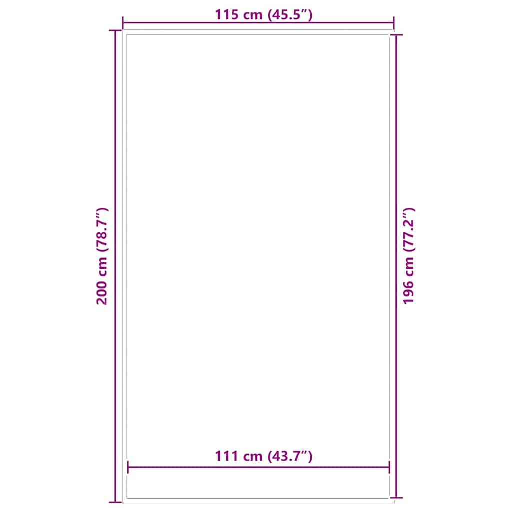 vidaXL Paillasson gris 115x200 cm