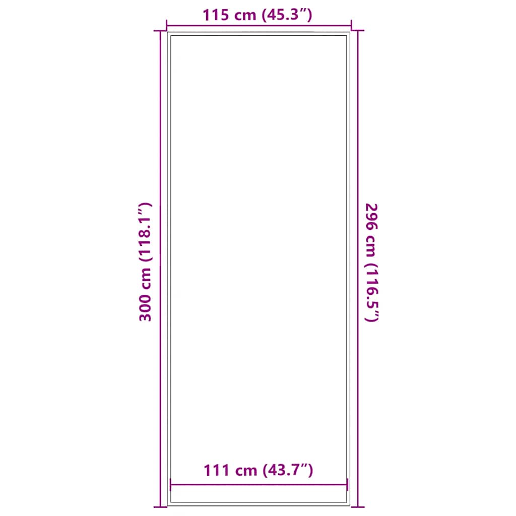 vidaXL Paillasson gris 115x300 cm