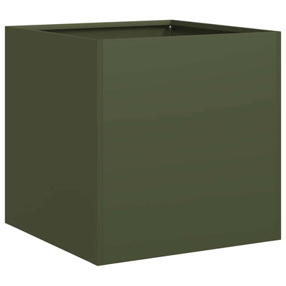vidaXL Jardinière vert olive 40x40x40 cm acier laminé à froid