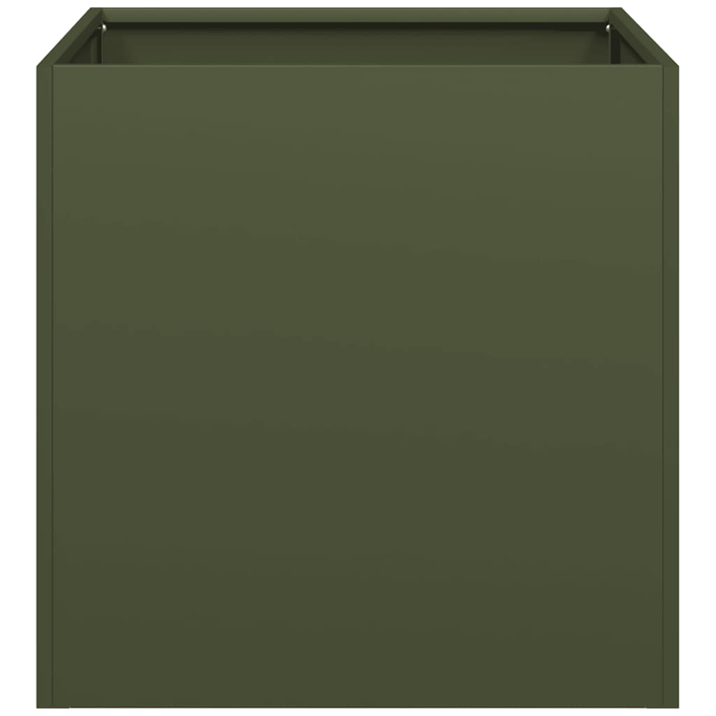 vidaXL Jardinière vert olive 40x40x40 cm acier laminé à froid