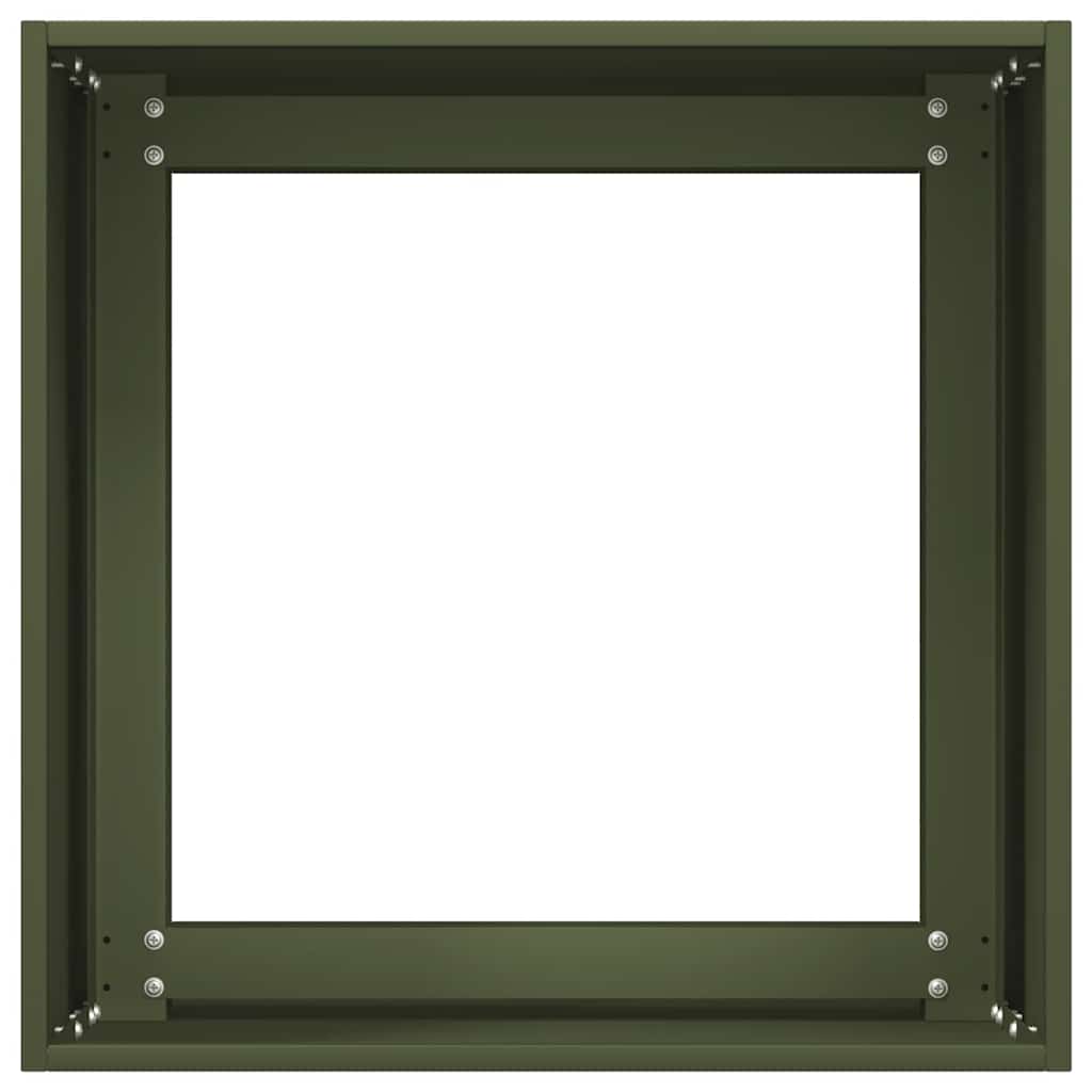 vidaXL Jardinière vert olive 40x40x40 cm acier laminé à froid