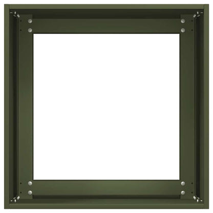 vidaXL Jardinière vert olive 40x40x40 cm acier laminé à froid