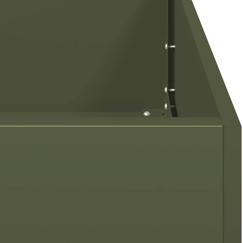 vidaXL Jardinière vert olive 40x40x40 cm acier laminé à froid