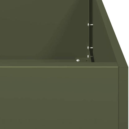 vidaXL Jardinière vert olive 40x40x40 cm acier laminé à froid