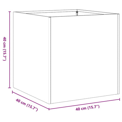 vidaXL Jardinière vert olive 40x40x40 cm acier laminé à froid