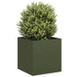 vidaXL Jardinière vert olive 40x40x40 cm acier laminé à froid