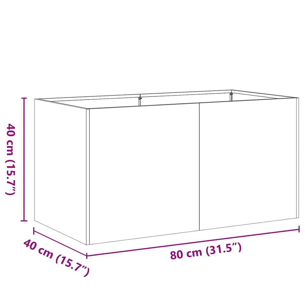 vidaXL Jardinière 80x40x40 cm acier inoxydable