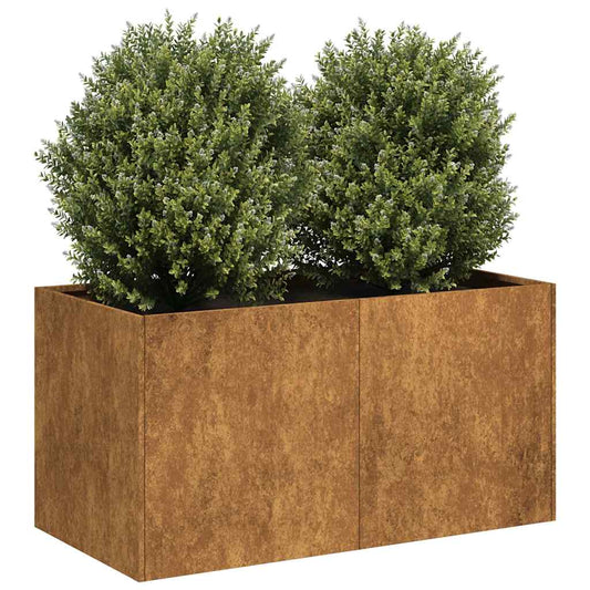 vidaXL Jardinière rouillé 80x40x40 cm acier inoxydable
