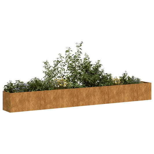 vidaXL Jardinière rouillé 360x40x40 cm acier inoxydable