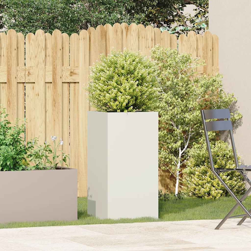 vidaXL Jardinière blanc 40x40x80 cm acier laminé à froid