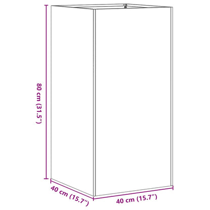 vidaXL Jardinière anthracite 40x40x80 cm acier laminé à froid