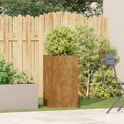 vidaXL Jardinière rouillé 40x40x80 cm acier inoxydable