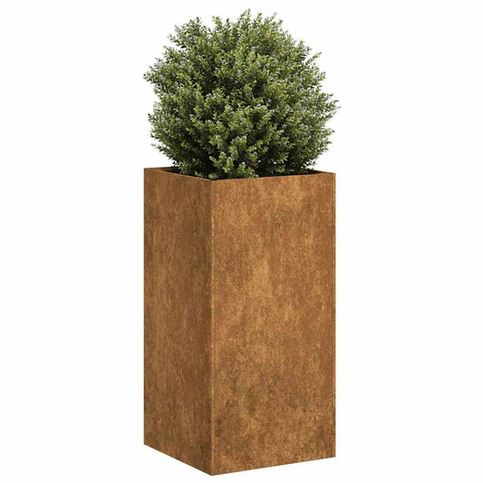 vidaXL Jardinière rouillé 40x40x80 cm acier inoxydable